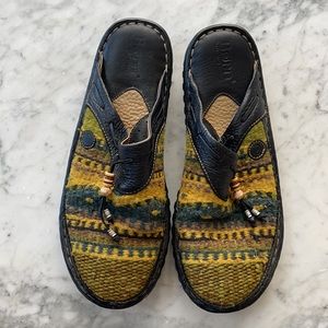 Born Wool & Leather Clogs New